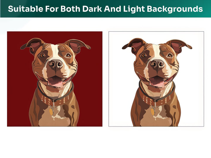 All American Staffordshire Terrier Pet Portraits are suitable for both dark and light backgrounds