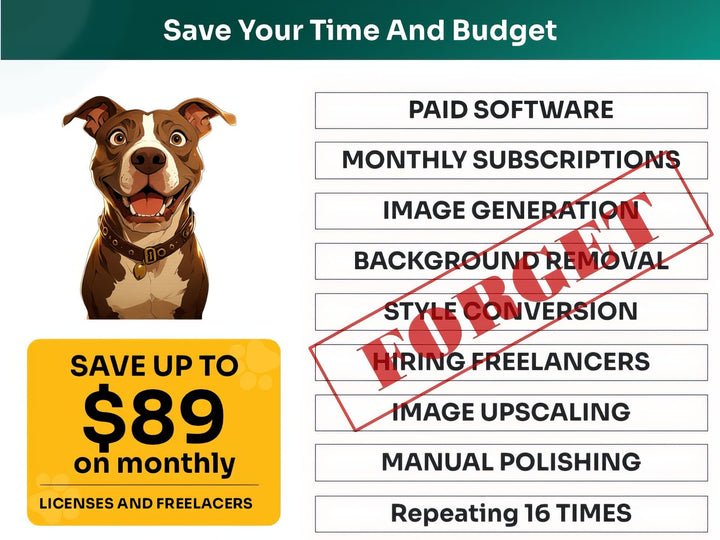 Save Time and Money with American Staffordshire Terrier Pet Portraits Bundle – Skip Freelancers and Manual Design