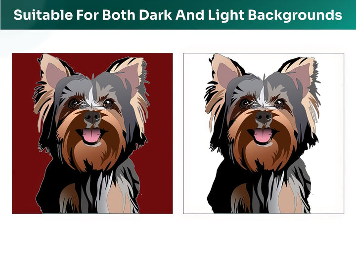 All Australian Silky Terrier Pet Portraits are suitable for both dark and light backgrounds