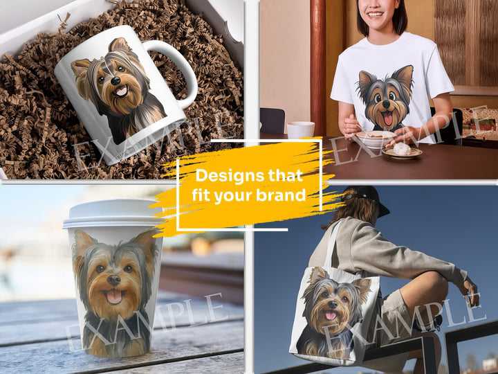 Australian Silky Terrier Dog Portrait: Design Examples. Bring your product ideas to life