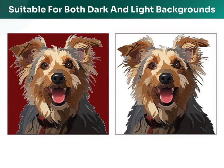 All Australian Terrier Pet Portraits are suitable for both dark and light backgrounds