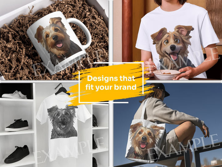 Australian Terrier Dog Portrait: Design Examples. Bring your product ideas to life