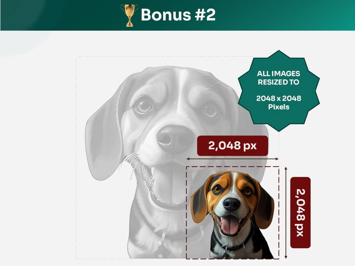 Get your bonus #2 – Beagle Digital Art in 2048x2048 px, Perfect for Phone Cases, Photo Frames, and Small Designs