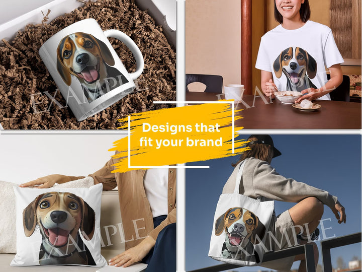 Beagle Dog Portrait: Design Examples. Bring your product ideas to life
