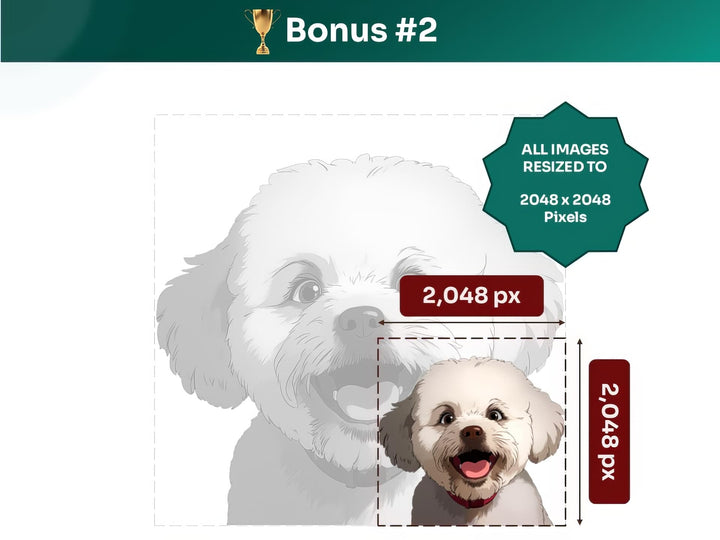 Get your bonus #2 – Bichon Frise Digital Art in 2048x2048 px, Perfect for Phone Cases, Photo Frames, and Small Designs