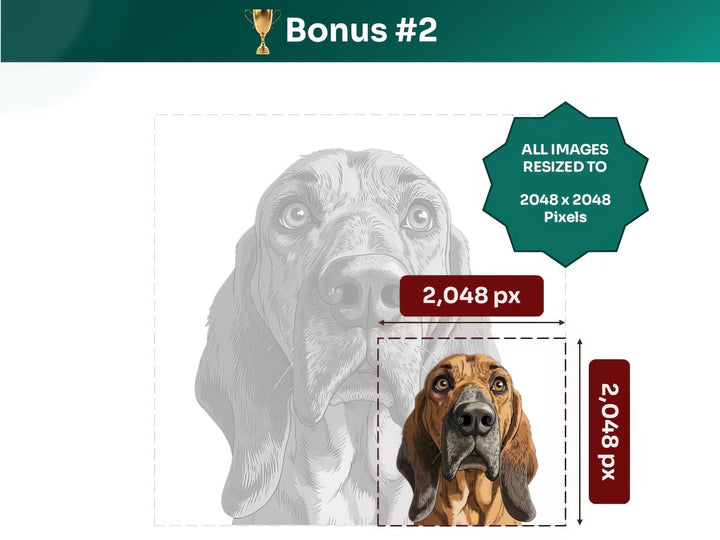 Get your bonus #2 – Bloodhound Digital Art in 2048x2048 px, Perfect for Phone Cases, Photo Frames, and Small Designs