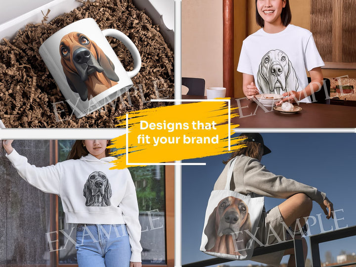 Bloodhound Dog Portrait: Design Examples. Bring your product ideas to life