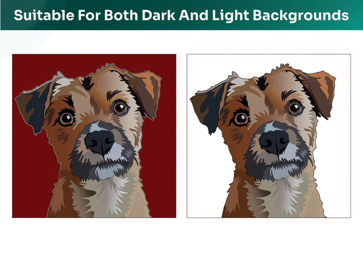 All Border Terrier Pet Portraits are suitable for both dark and light backgrounds