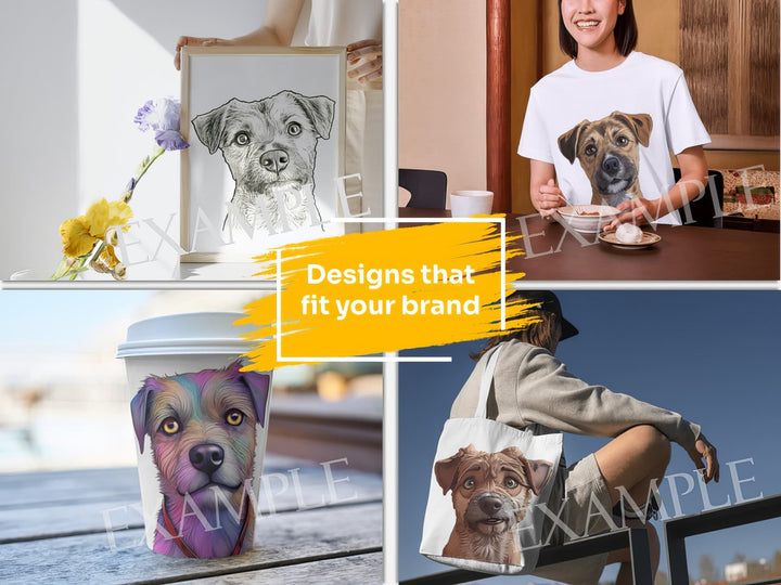 Border Terrier Dog Portrait: Design Examples. Bring your product ideas to life