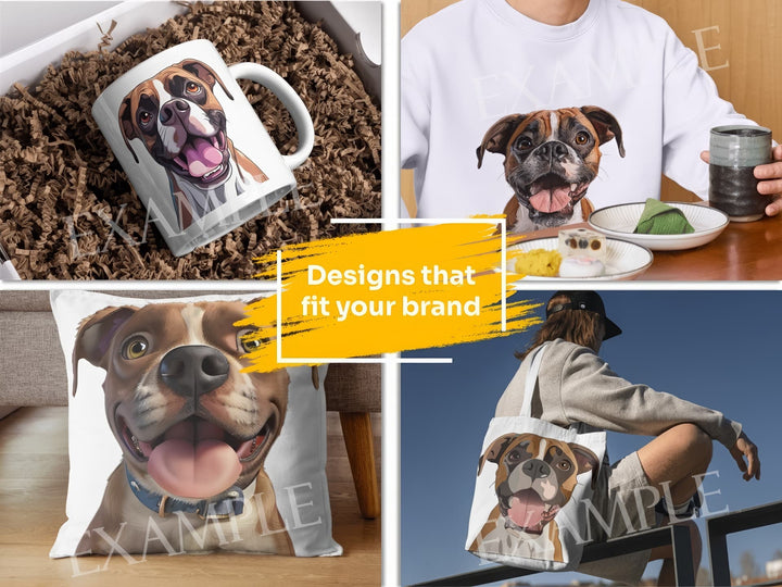 Boxer Dog Portrait: Design Examples. Bring your product ideas to life