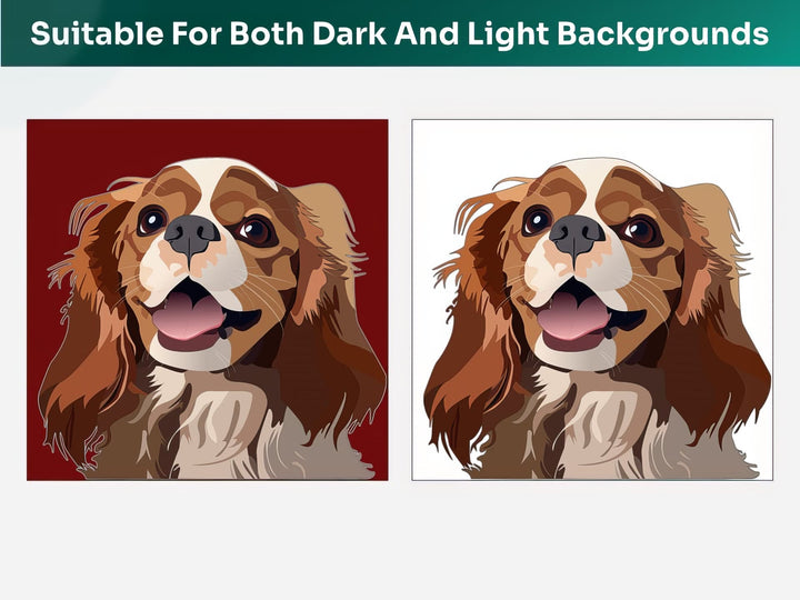 All Cavalier King Charles Spaniel Pet Portraits are suitable for both dark and light backgrounds