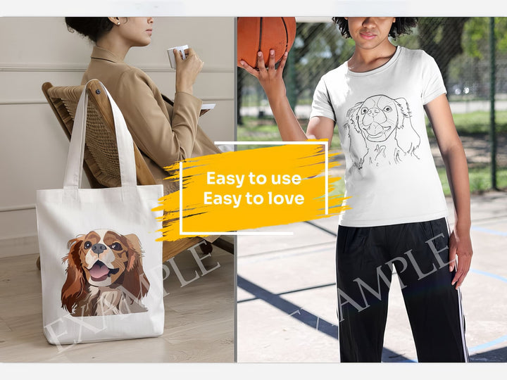 Cavalier King Charles Spaniel Dog Portrait: Mockup Examples. Bring your gift ideas to life