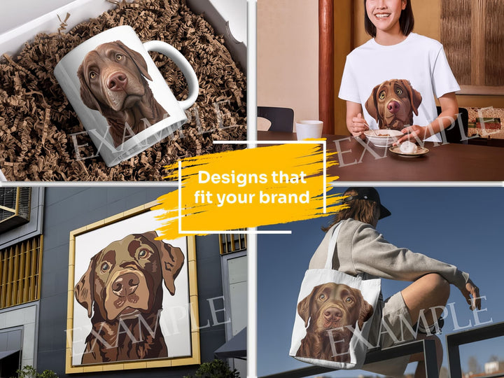 Chesapeake Bay Retriever Dog Portrait: Design Examples. Bring your product ideas to life