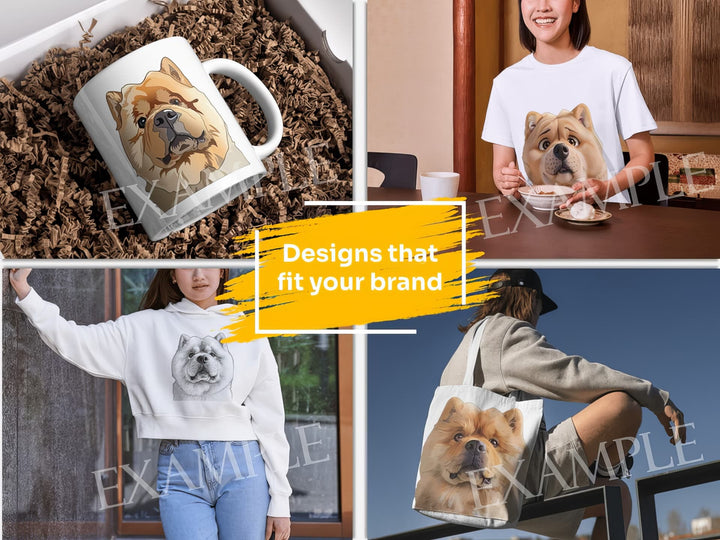 Chow Chow Dog Portrait: Design Examples. Bring your product ideas to life