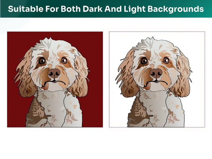 All Cockapoo Pet Portraits are suitable for both dark and light backgrounds