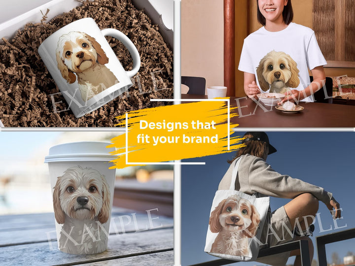 Cockapoo Dog Portrait: Design Examples. Bring your product ideas to life