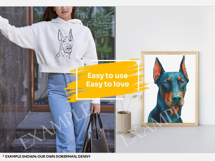Custom Dog Dog Portrait: Mockup Examples. Bring your gift ideas to life