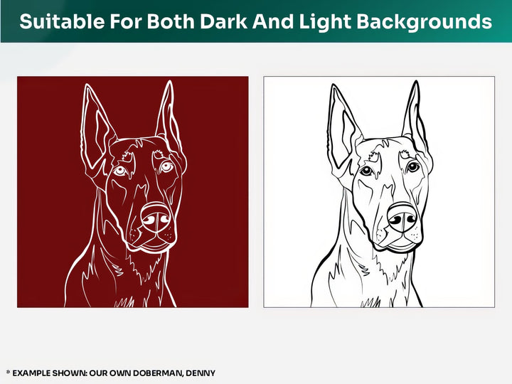 Custom_Line_Art_Black_White_Dog_Digital_Portrait is suitable for both dark and light backgrounds