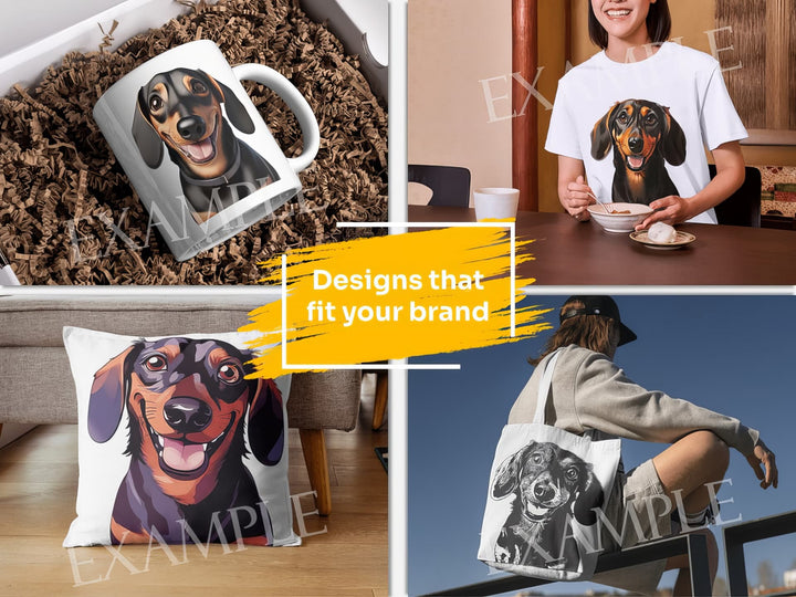 Dachshund Dog Portrait: Design Examples. Bring your product ideas to life