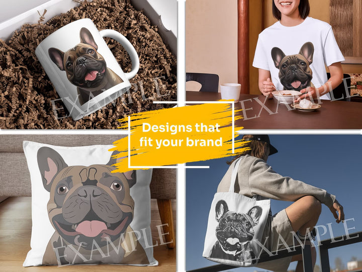 French Bulldog Dog Portrait: Design Examples. Bring your product ideas to life
