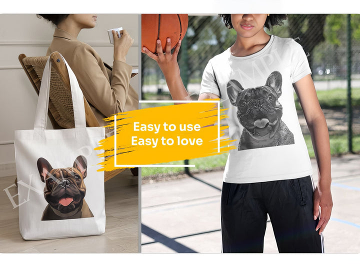 French Bulldog Dog Portrait: Mockup Examples. Bring your gift ideas to life