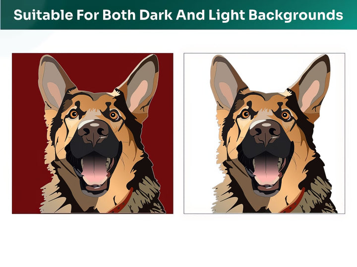 All German Shepherd Pet Portraits are suitable for both dark and light backgrounds