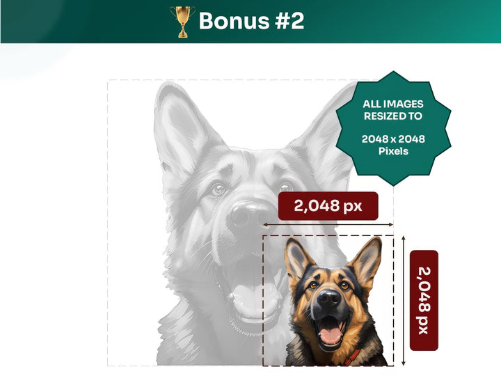 Get your bonus #2 – German Shepherd Digital Art in 2048x2048 px, Perfect for Phone Cases, Photo Frames, and Small Designs