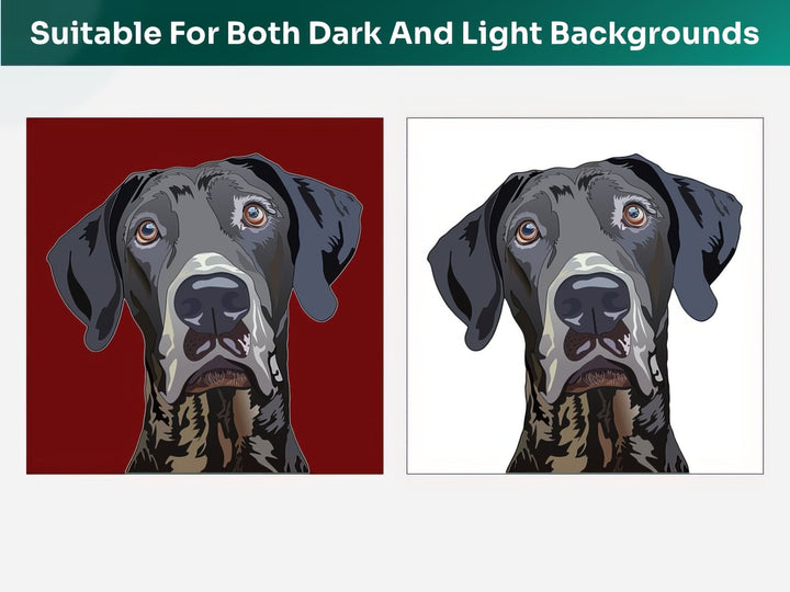 All Great Dane Pet Portraits are suitable for both dark and light backgrounds