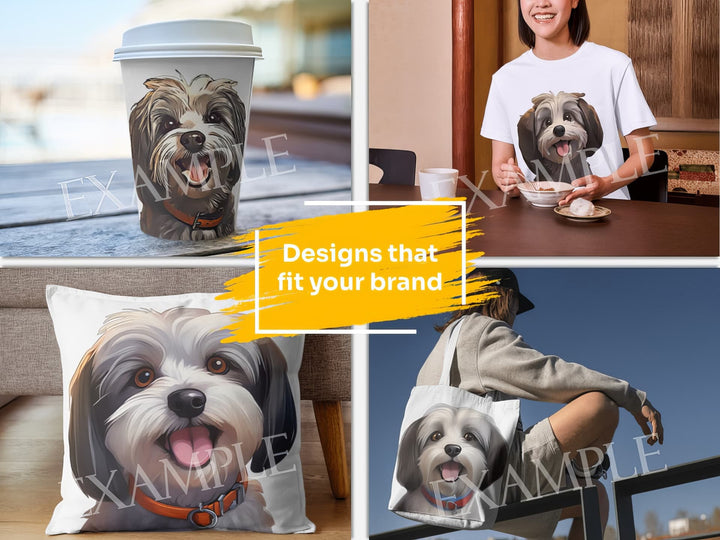 Havanese Dog Portrait: Design Examples. Bring your product ideas to life