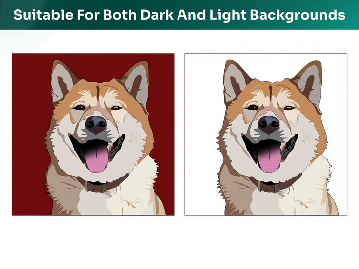 All Japan Akita Inu Pet Portraits are suitable for both dark and light backgrounds
