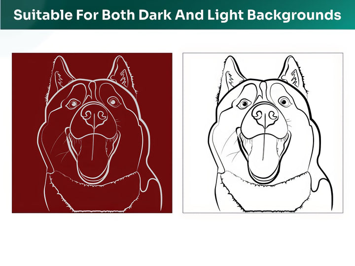 All Line Art Black White Pet Portraits are suitable for both dark and light backgrounds