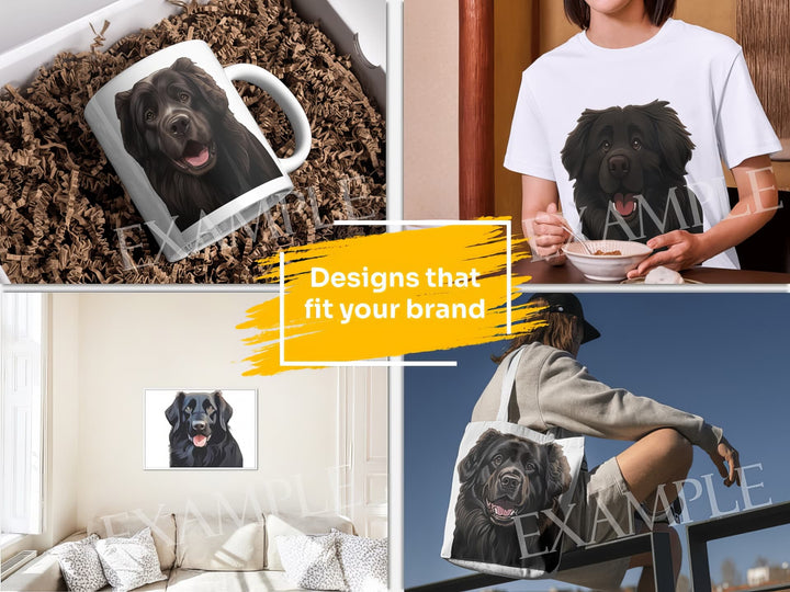 Newfoundland Dog Portrait: Design Examples. Bring your product ideas to life