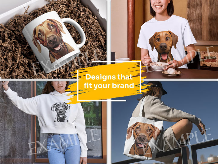 Rhodesian Ridgeback Dog Portrait: Design Examples. Bring your product ideas to life