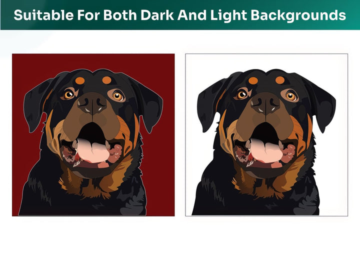 All Rottweiler Pet Portraits are suitable for both dark and light backgrounds