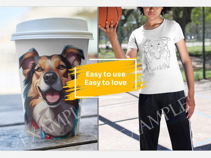 Shetland Sheepdog Dog Portrait: Mockup Examples. Bring your gift ideas to life