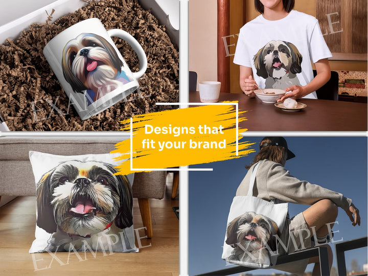 Shih Tzu Dog Portrait: Design Examples. Bring your product ideas to life