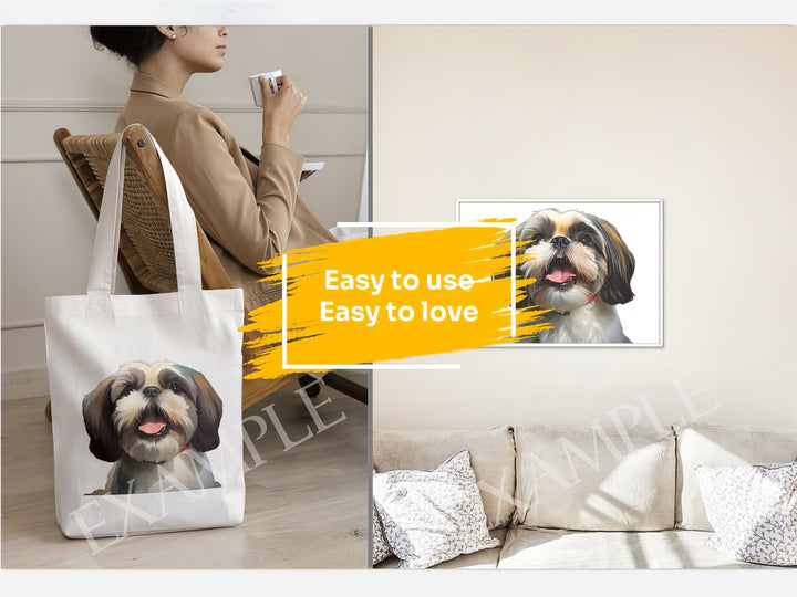 Shih Tzu Dog Portrait: Mockup Examples. Bring your gift ideas to life
