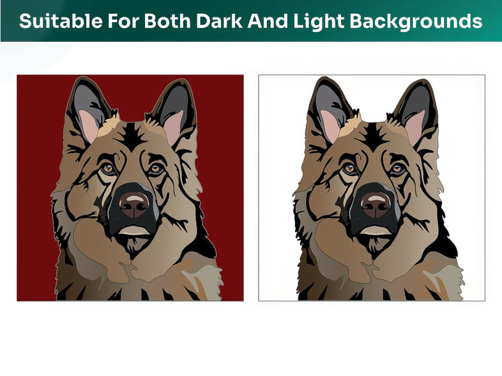 All Shiloh Shepherd Pet Portraits are suitable for both dark and light backgrounds