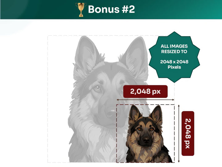 Get your bonus #2 – Shiloh Shepherd Digital Art in 2048x2048 px, Perfect for Phone Cases, Photo Frames, and Small Designs