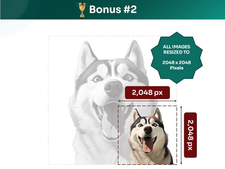 Get your bonus #2 – Siberian Husky Digital Art in 2048x2048 px, Perfect for Phone Cases, Photo Frames, and Small Designs