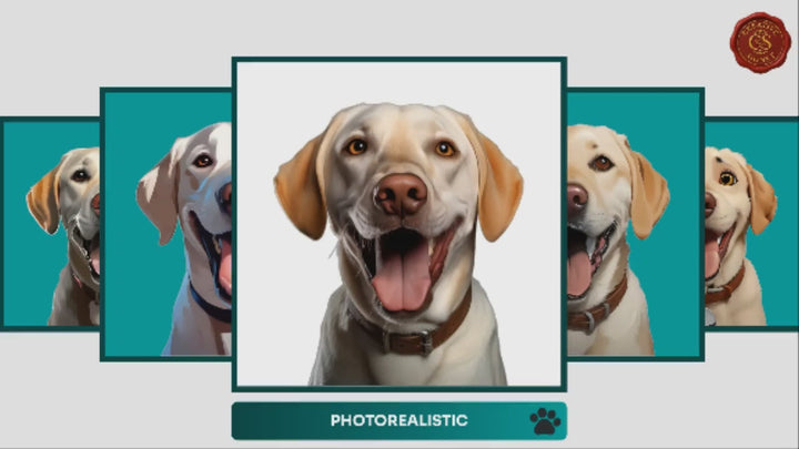 Slideshow Video Showcasing 17 Unique Labrador Retriever Portrait Styles – Watercolor, Cartoon, Oil Painting, Line Art & More